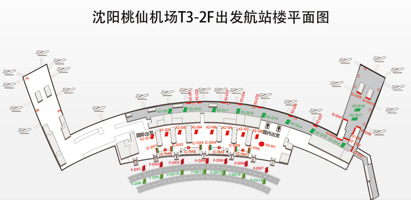 沈陽(yáng)桃仙機(jī)場(chǎng)T3平面圖
