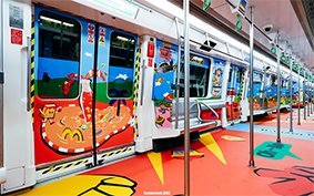 深圳地鐵內(nèi)包車廣告案例分享——麥當(dāng)勞麥樂雞40周年四小福專屬列車發(fā)車！