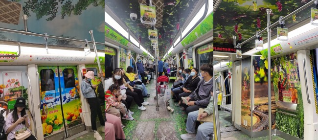 鄭州地鐵全景內(nèi)包車文旅特產(chǎn)投放案例，鄭州地鐵車廂貼廣告價格