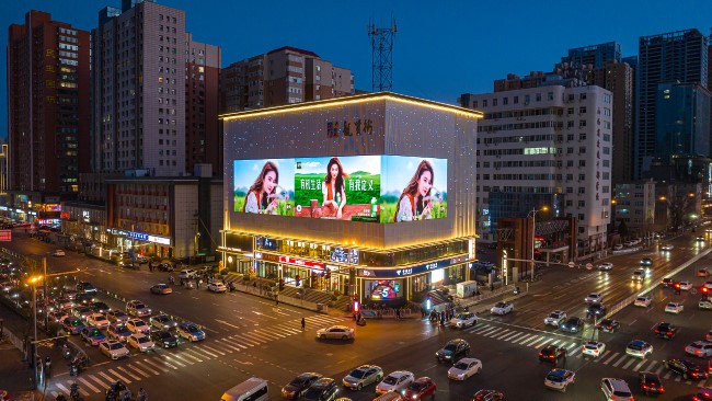 太原小店親賢街折角LED廣告投放，太原戶外大屏廣告價(jià)格