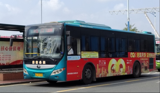 惠州公交車身三側(cè)外車貼廣告投放，惠州公交巴士廣告價格